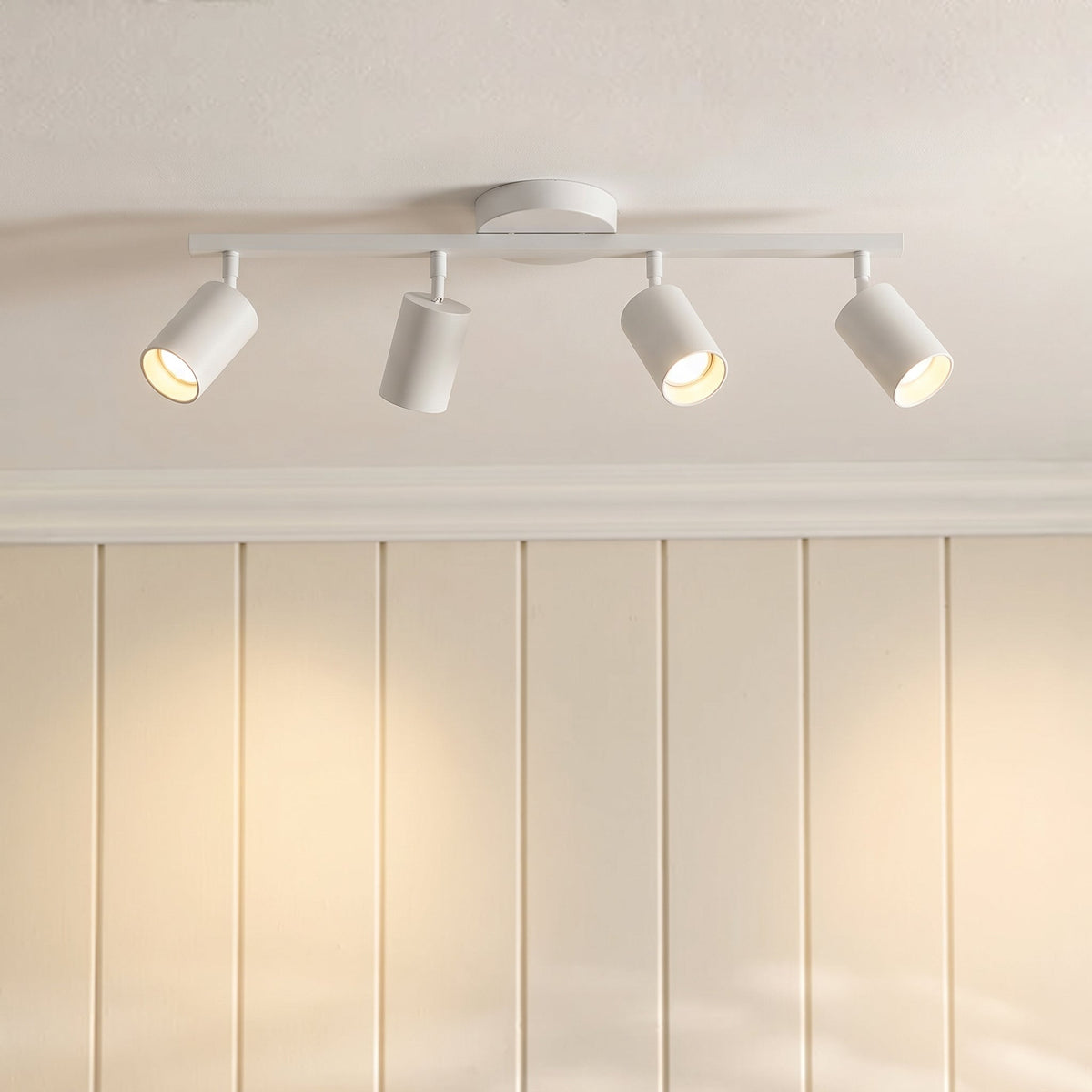 Verstelbare plafondspot 4-lichts zwart wit aluminium GU10 fitting woonkamer keuken spotverlichting modern | Sansoti