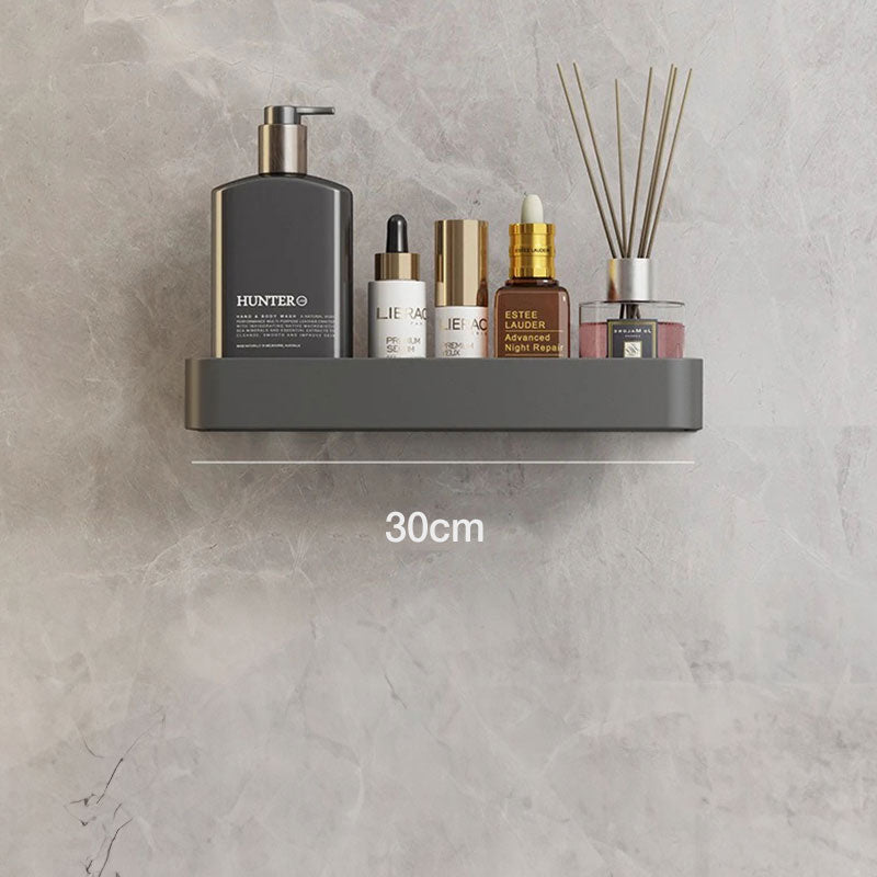 Bathroom Wall Shelf Metal 30cm Gray Wall Shelf Shower Shampoo Rack Storage Shelf Wall Rack Bathroom Accessories Organizer | Sansoti