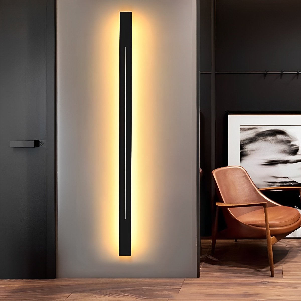 Wall Lamp LED Strip Black Iron Acrylic Living Room Bedroom Linear 60cm 80cm 100cm 120cm 3 Color Modes Minimalist Mirror Accent | Sansoti