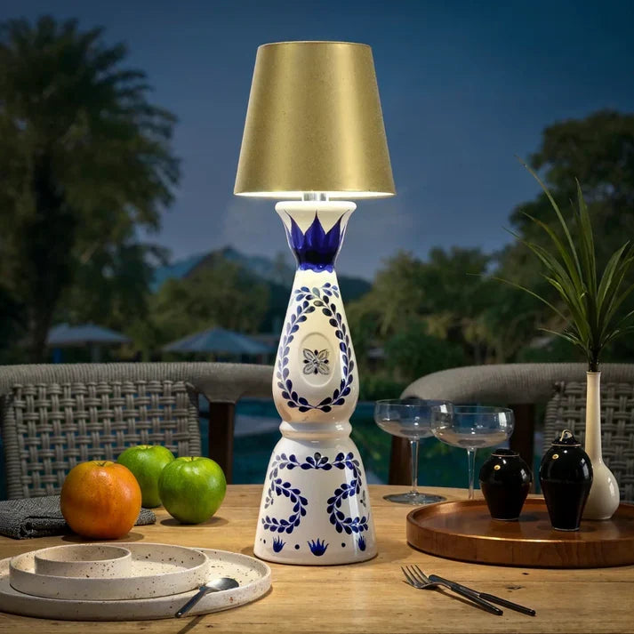 Wireless Bottle Lamp Warm White LED Table Lamp Rechargeable via USB Atmospheric Decorative Night Light Romantic | Sansoti