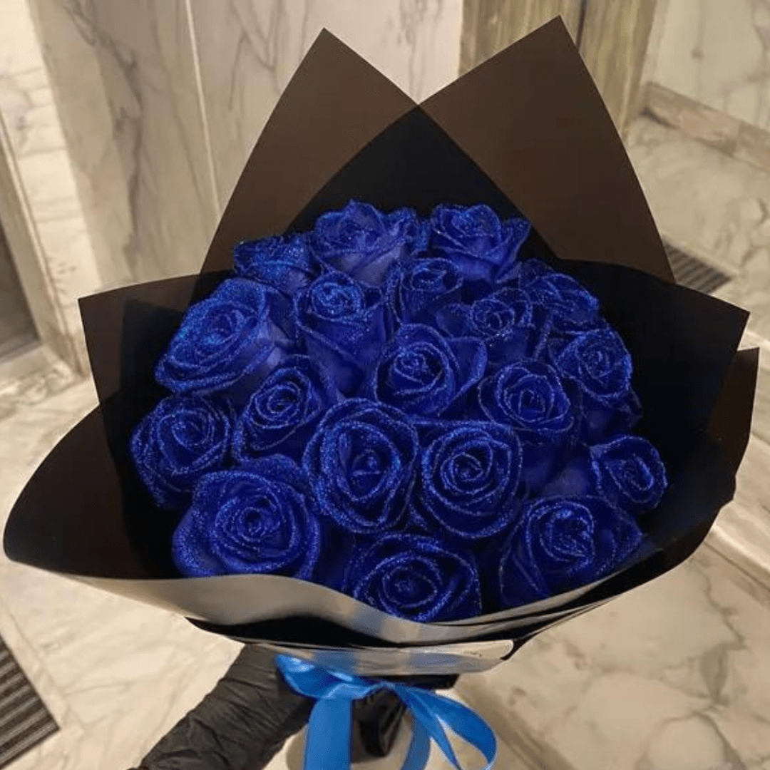 Geconserveerde Rozen met Glitterlaag Giftbox Interieurobject Eeuwigdurende Romantiek Decoratieset 30-50 Stuks | Sansoti
