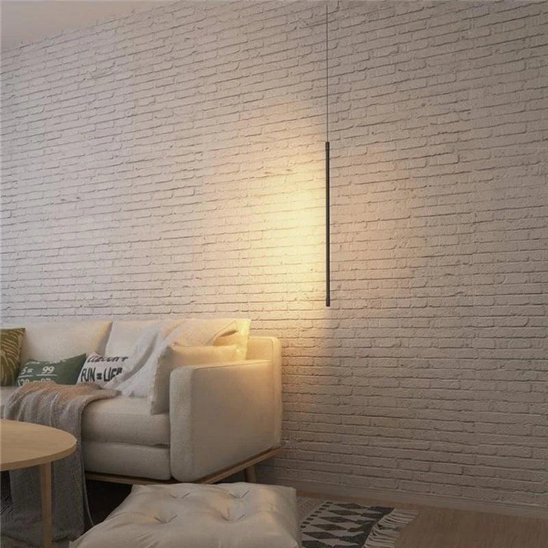 Nowoczesna czarna aluminiowa lampa wisząca, minimalistyczny design, regulowany przewód | Sansoti