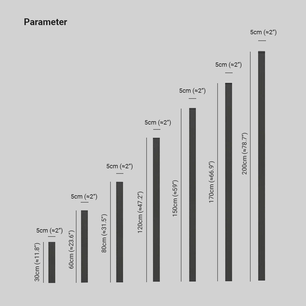 Aplique exterior LED negro de aluminio IP65 30-200cm moderno | Sansoti