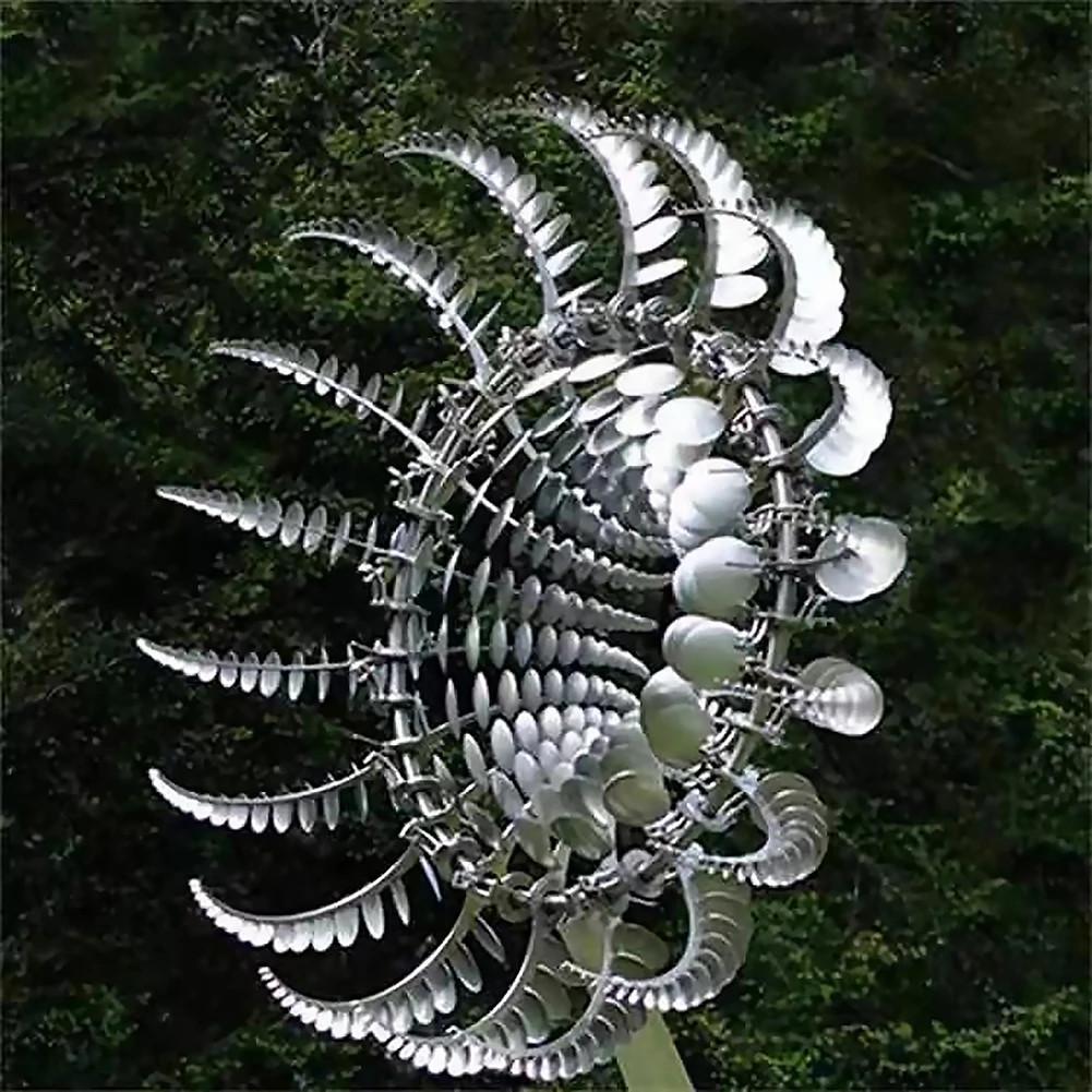 Molino de viento escultórico de metal para jardín y terraza con un giro relajante | Sansoti