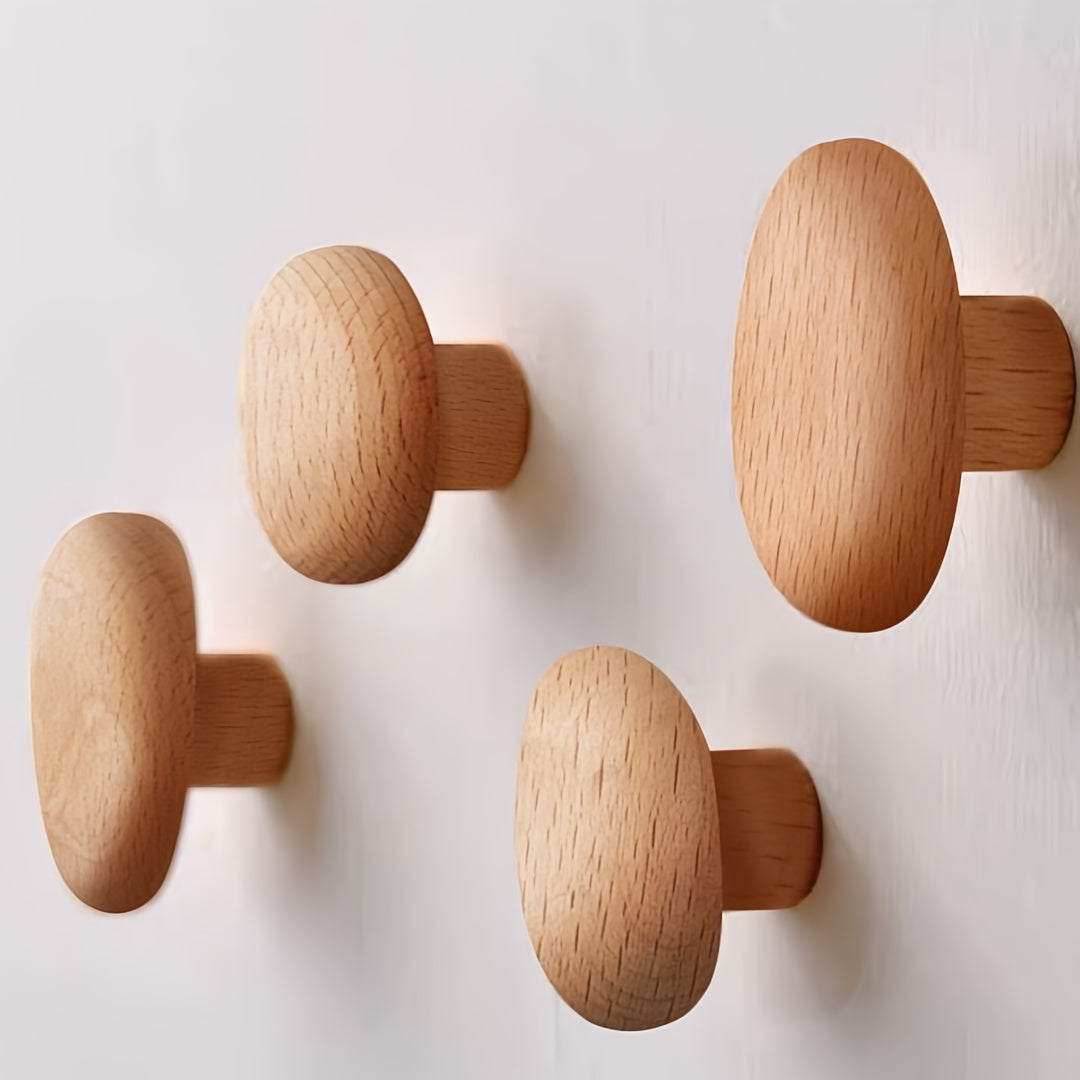 Natürliche Holz-Wandhaken mit organischer Form – Design-Wandhaken für Flur & Badezimmer