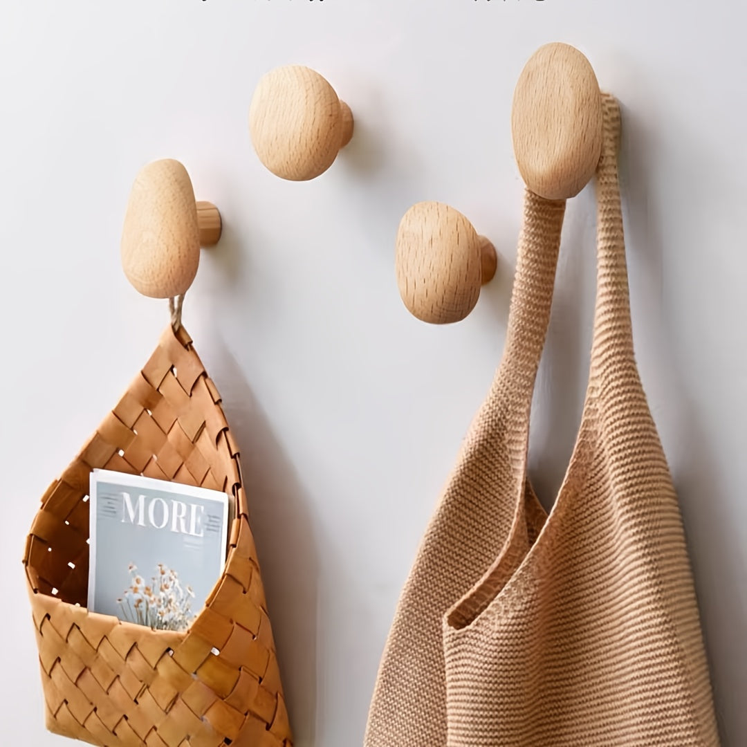 Natürliche Holz-Wandhaken mit organischer Form – Design-Wandhaken für Flur & Badezimmer