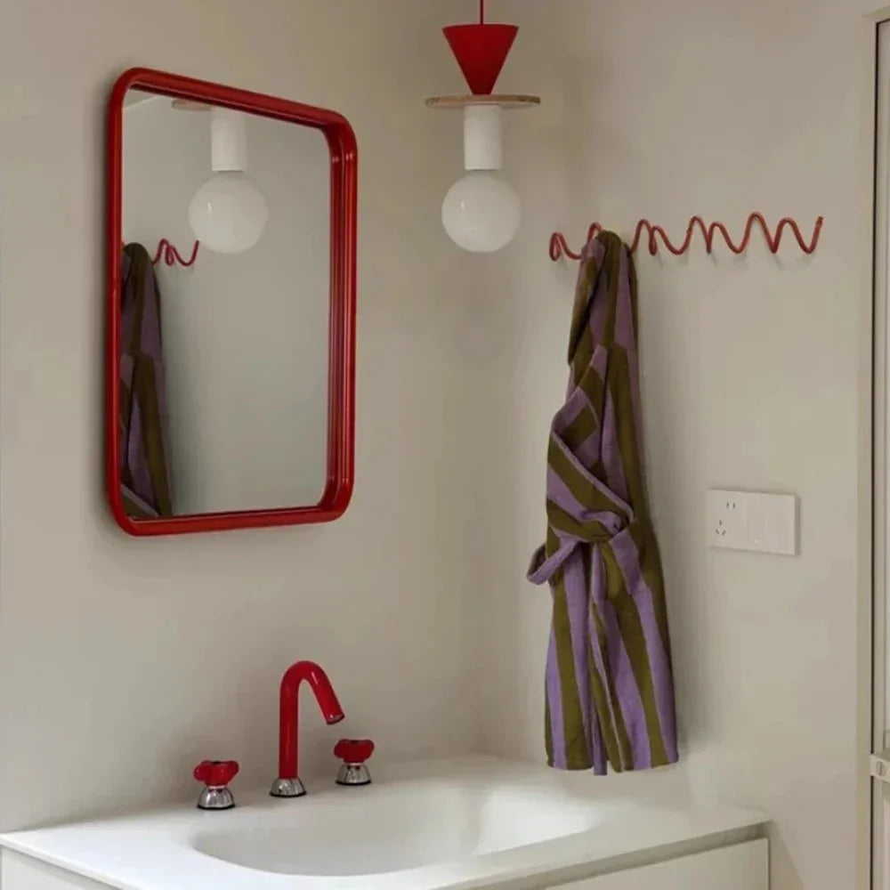 Perchero de pared de metal, diseño ondulado, con 3 o 5 ganchos, moderno | Sansoti