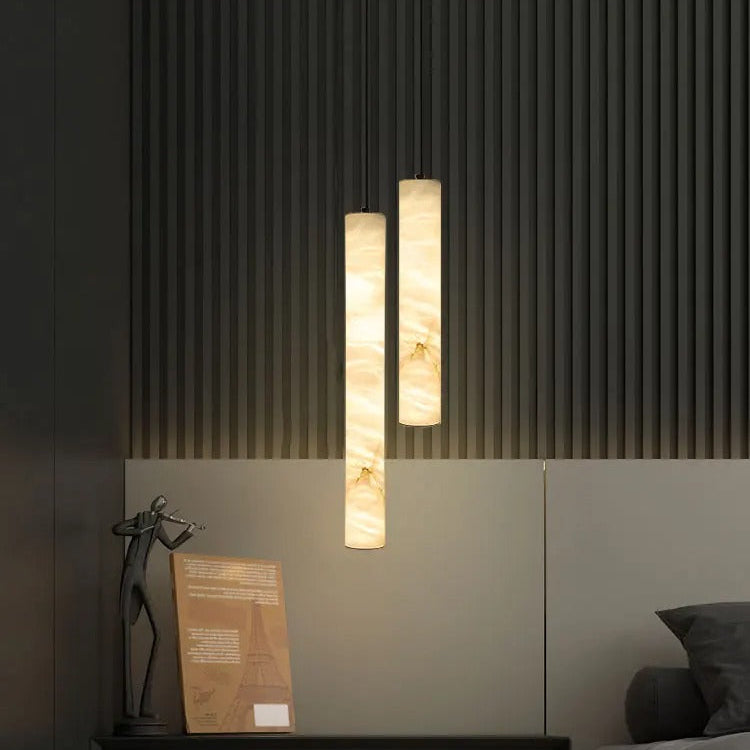 Cilindervormige Hanglamp Natuursteen Warm LED-licht Eetkamer Keukeneiland Slaapkamer Staal Scandinavisch | Sansoti