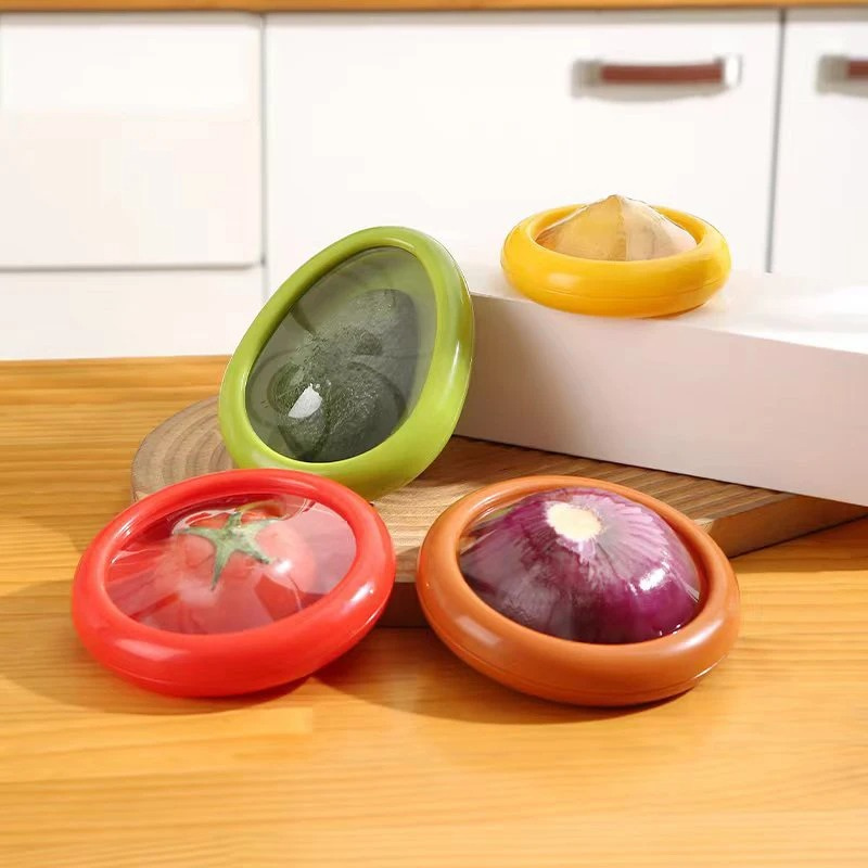 Frischhalteboxen-Set für Gemüse und Obst mit Silikondeckel, Kühlschrank-Aufbewahrungsboxen, Frischhaltebehälter für die Küche | Sansoti