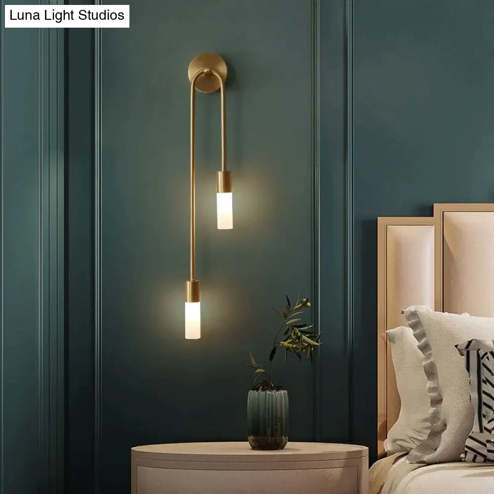 Minimalist LED Bedroom Wall Light Black Gold Adjustable Light Direction Modern Design Reading Lamp Ambient Lighting | Sansoti