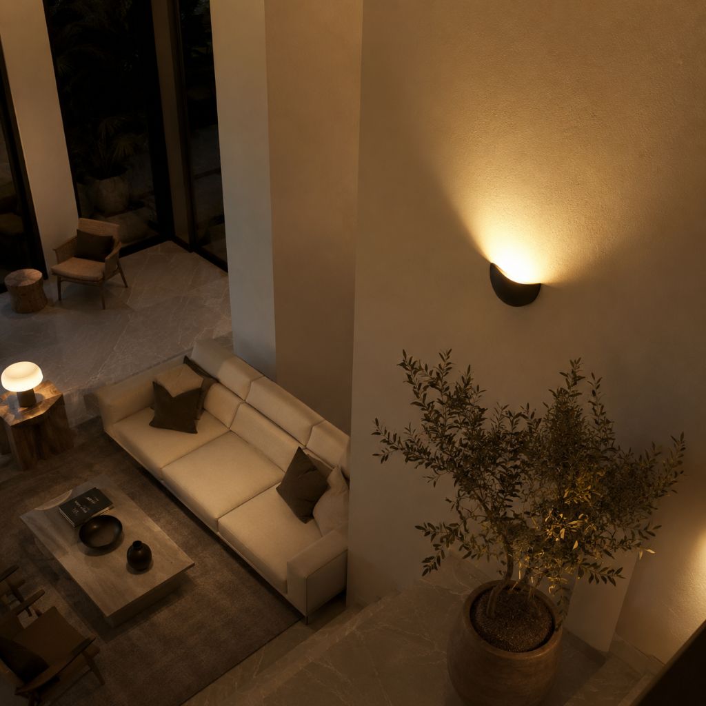 Semicircular LED Wall Light Aluminium 20cm Warm Neutral White Light Bedroom Living Room Hallway Waterproof IP65 | Sansoti