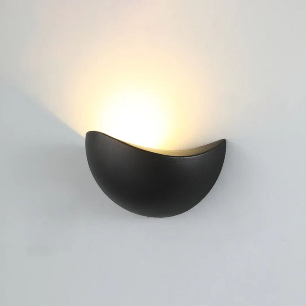 Halfronde LED Wandlamp Aluminium 20cm Warm Neutraal Wit Licht Slaapkamer Woonkamer Gang Waterdicht IP65 | Sansoti