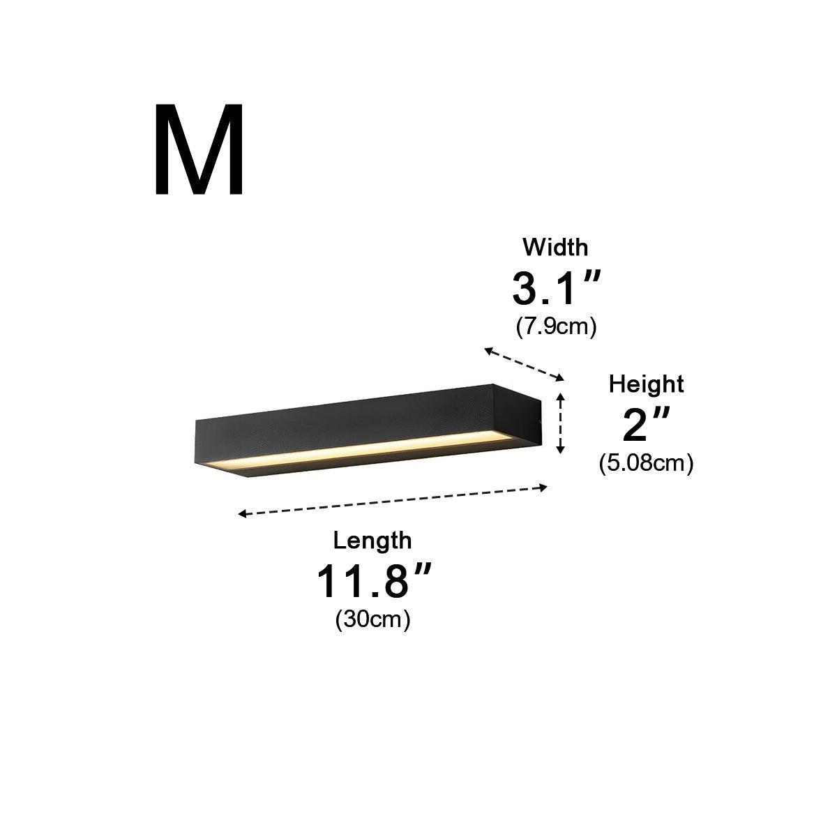Outdoor LED Wall Light Black Waterproof Minimalist Strip Design Lighting Facade Garden Exterior Wall Entrance | Sansoti