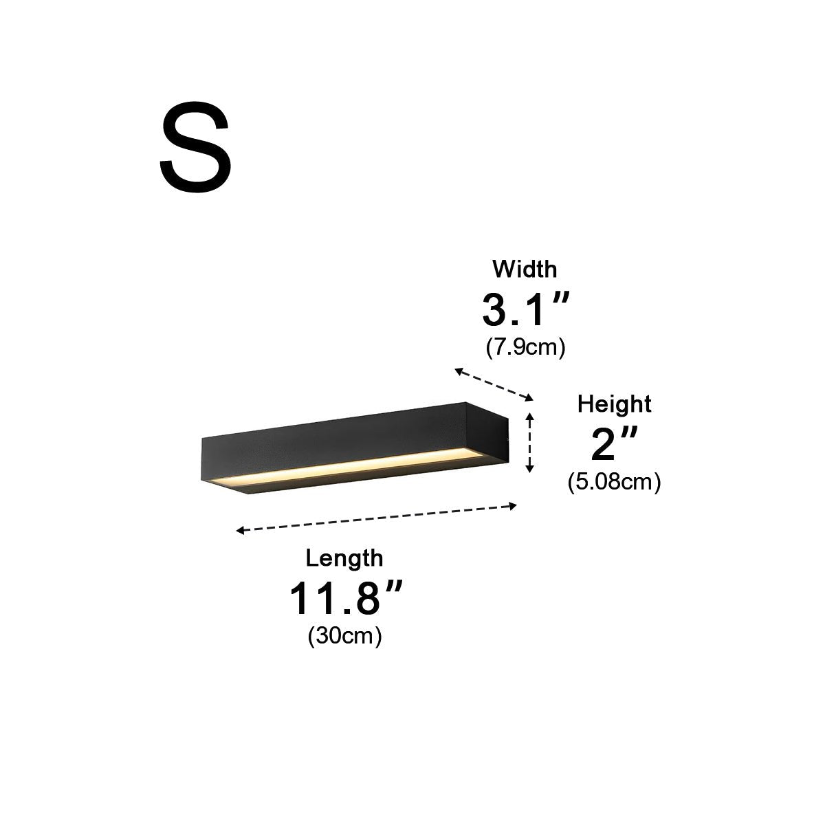Outdoor LED Wall Light Black Waterproof Minimalist Strip Design Lighting Facade Garden Exterior Wall Entrance | Sansoti