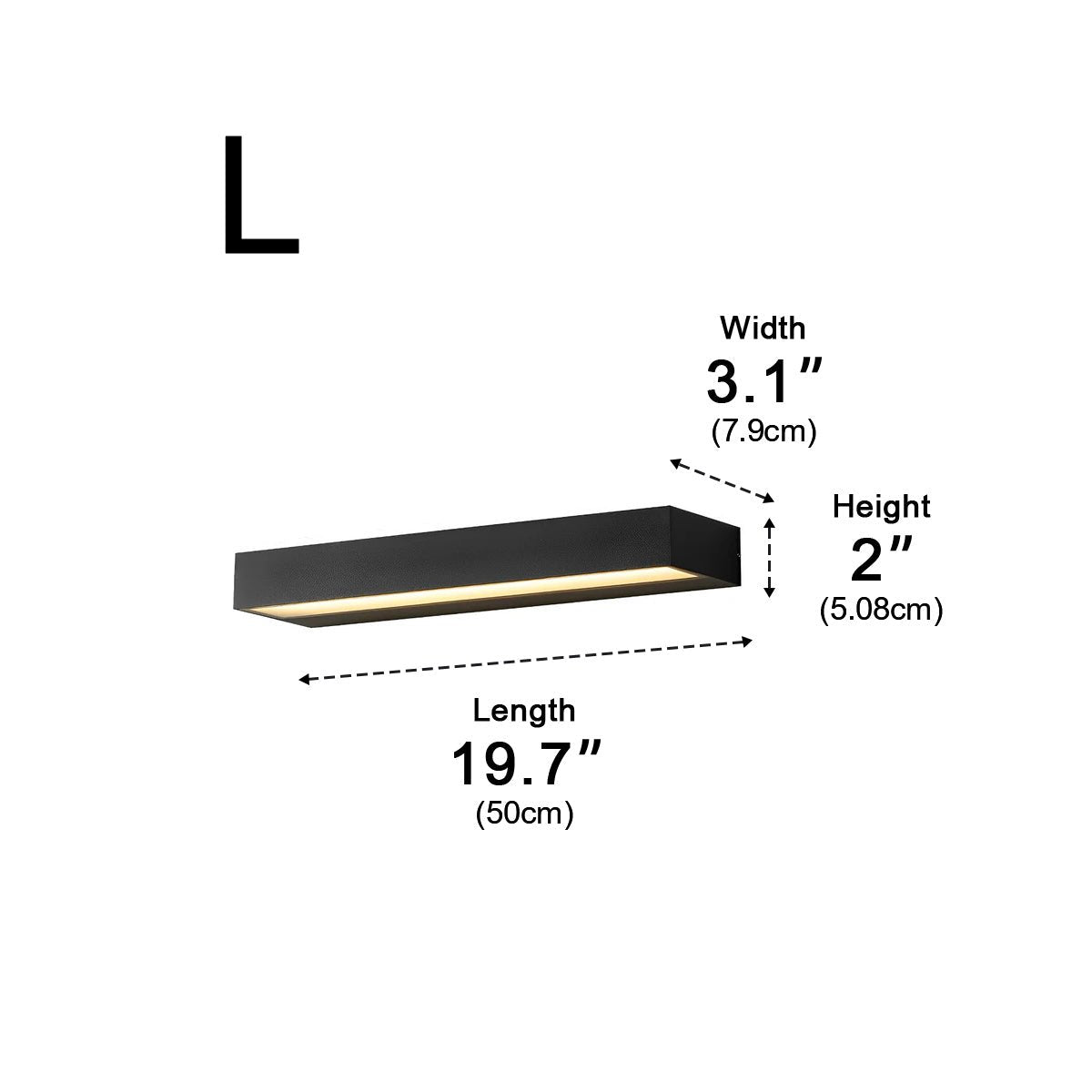 Outdoor LED Wall Light Black Waterproof Minimalist Strip Design Lighting Facade Garden Exterior Wall Entrance | Sansoti