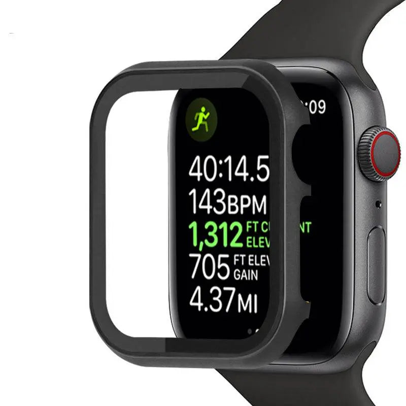 Stainless Steel Protective Case with Tempered Glass for Apple Watch 44mm 40mm 42mm 38mm Smartwatch Accessory | Sansoti