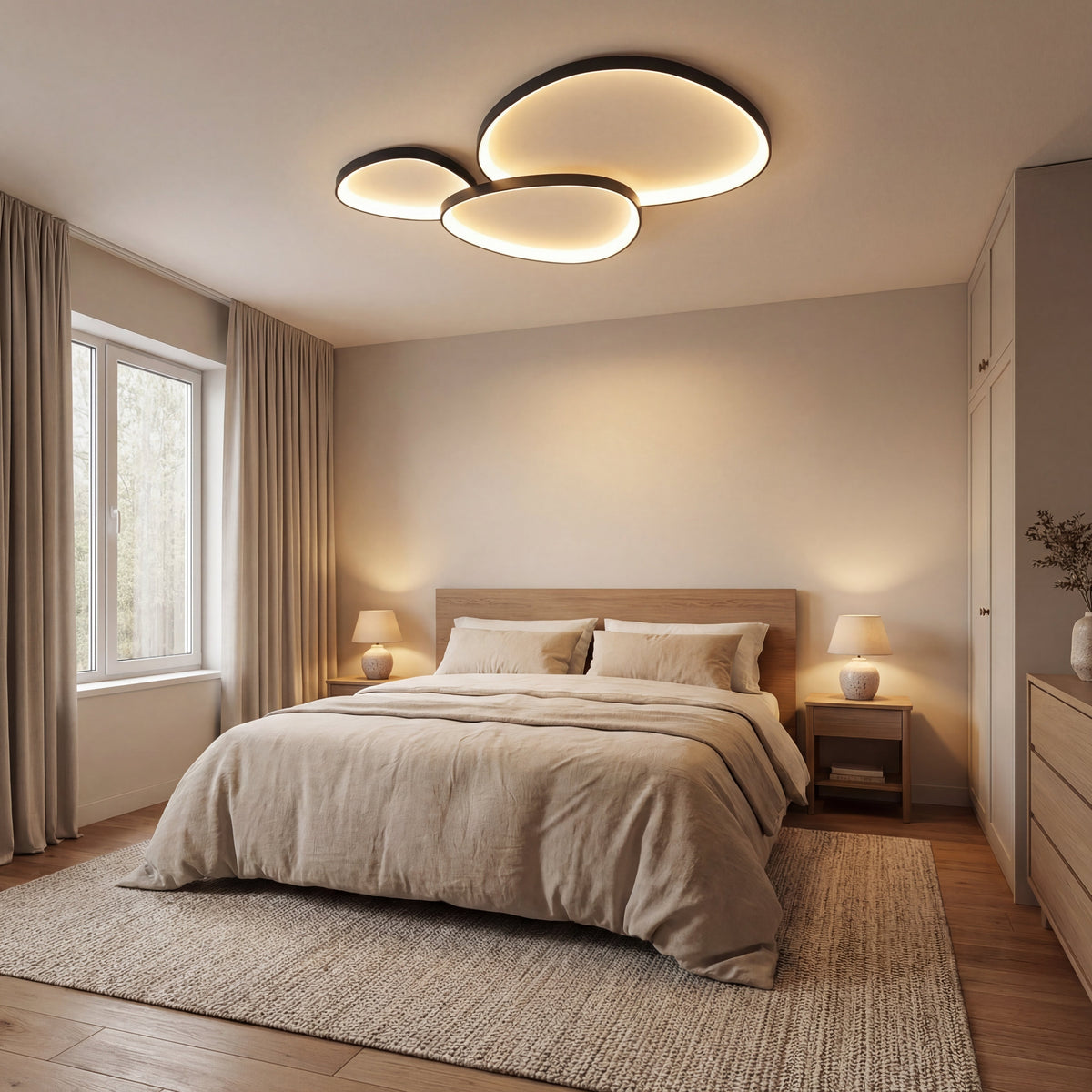 Minimalist LED Ceiling Light Aluminum 90x60cm Dining Room Living Room Lighting Modern Clean Lines | Sansoti