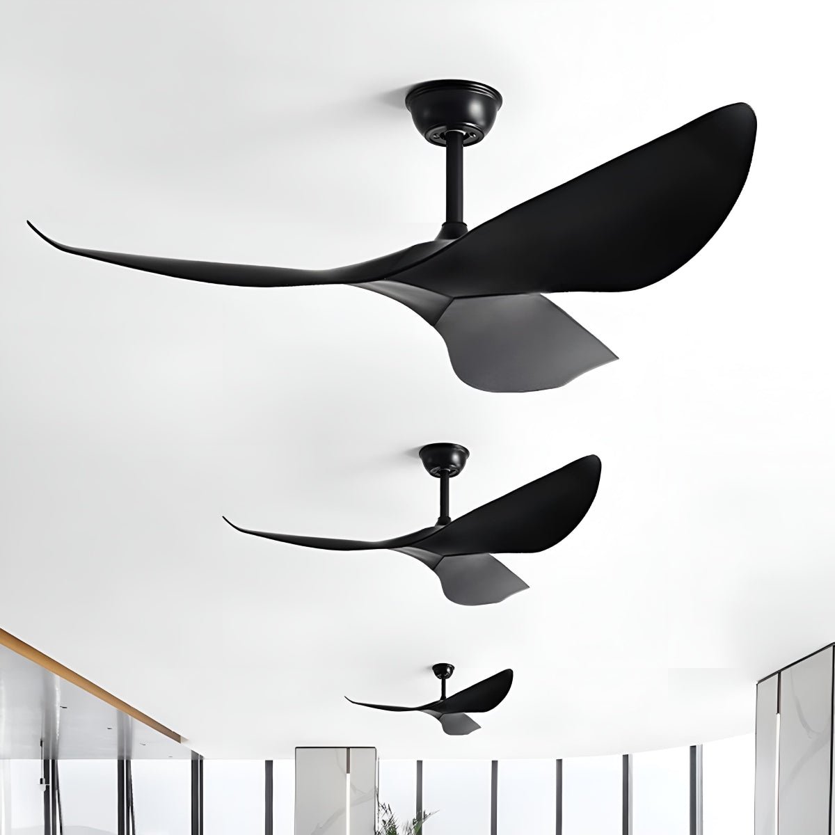 Deckenventilator ohne Beleuchtung, 6 Geschwindigkeitsstufen, umkehrbar, flüsterleiser Motor, modernes Design, Wohnzimmer, Schlafzimmer | Sansoti