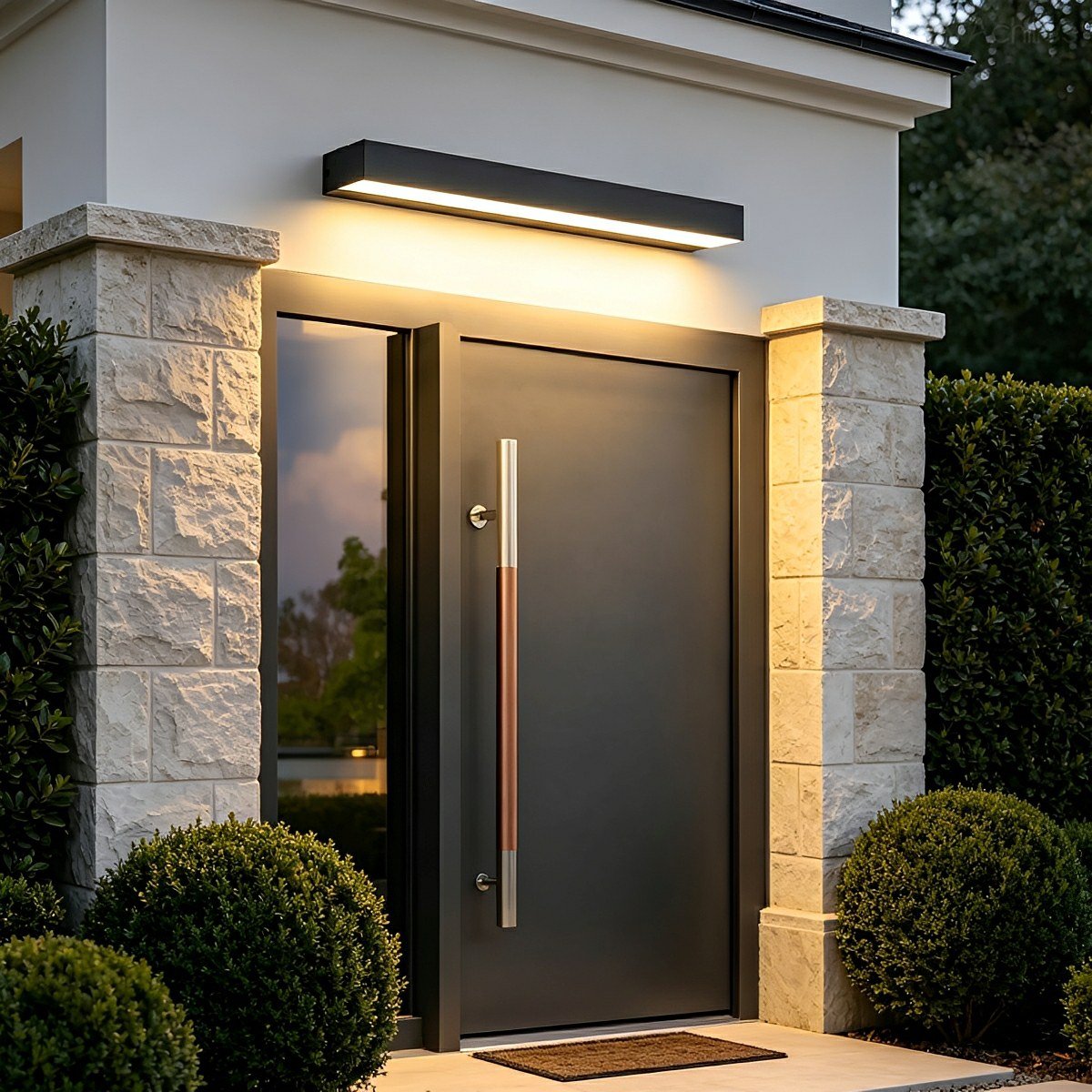Outdoor LED Wall Light Black Waterproof Minimalist Strip Design Lighting Facade Garden Exterior Wall Entrance | Sansoti