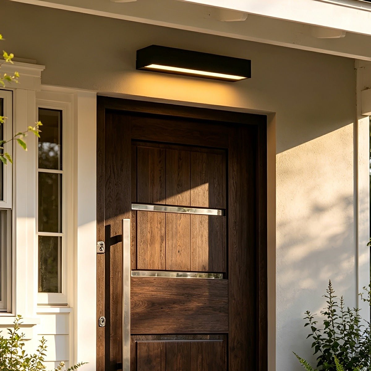 Outdoor LED Wall Light Black Waterproof Minimalist Strip Design Lighting Facade Garden Exterior Wall Entrance | Sansoti