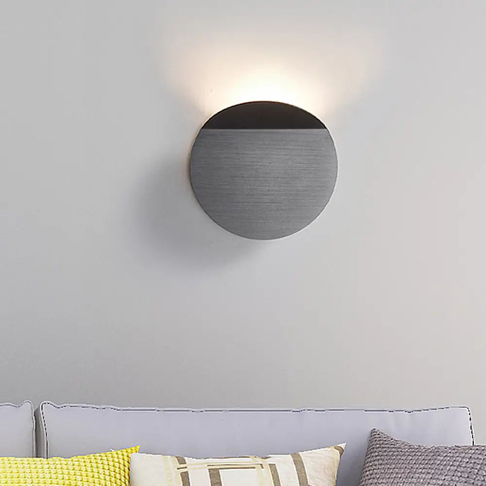 Round Metal Wall Light, Dimmable LED, Warm White, Hallway, Corridor, Modern Scandinavian Design, Atmospheric Light | Sansoti