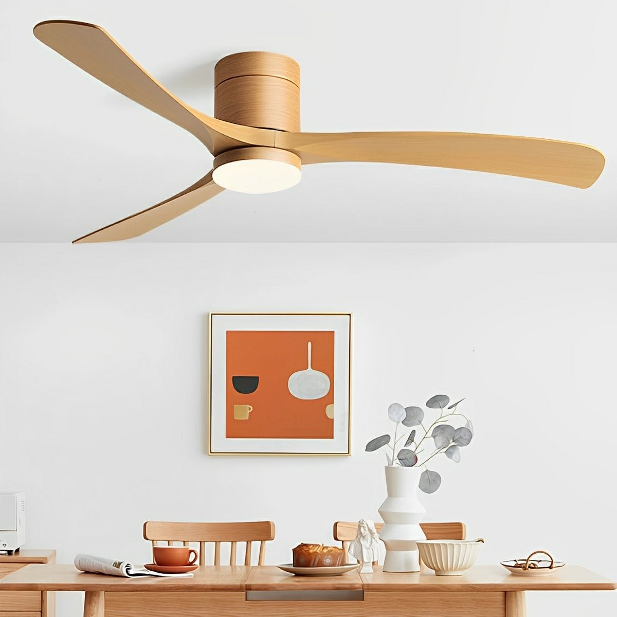 Deckenventilator mit Beleuchtung, 6 Geschwindigkeitsstufen, Gleichstrommotor, 3 Lichtfarben, leiser Luftstrom, modernes Interieur | Sansoti