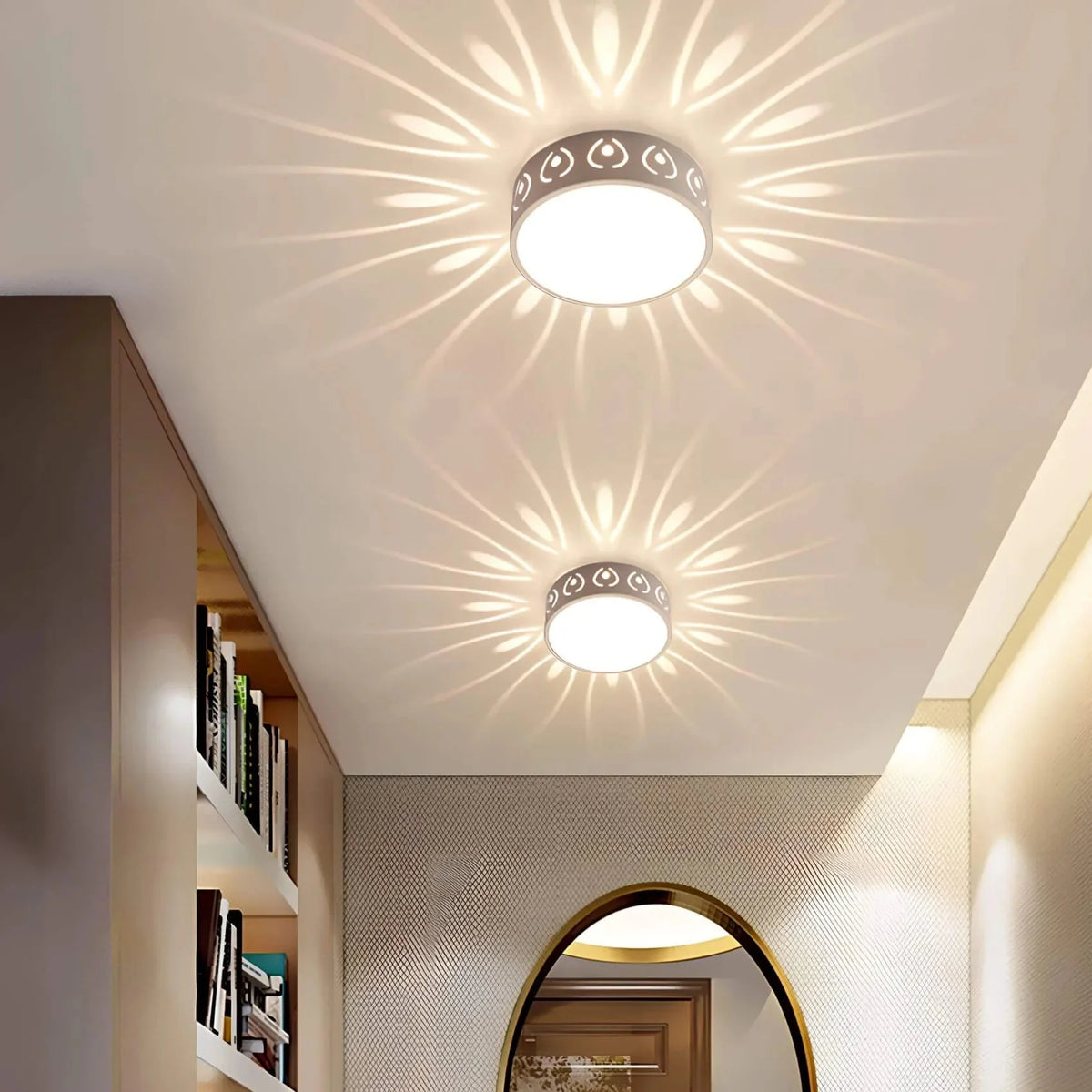 LED Ceiling Lamp Crystal Acrylic Warm White Cold White Hallway Balcony Decorative Radiant Light Pattern Surface Mounted Ceiling Light | Sansoti