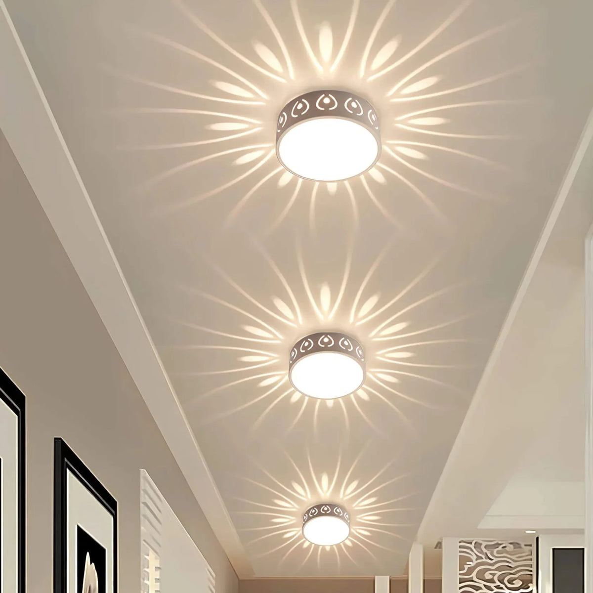 LED Ceiling Lamp Crystal Acrylic Warm White Cold White Hallway Balcony Decorative Radiant Light Pattern Surface Mounted Ceiling Light | Sansoti