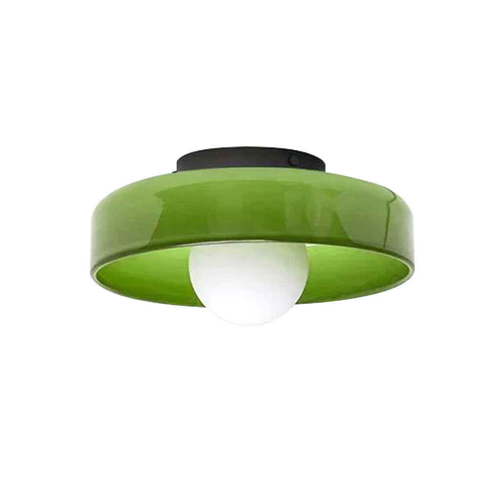 Plafonnière Glas Schijf Mat ∅25 en ∅35 cm Wit Groen Geel G9 Metaal Woonkamer Overloop | Sansoti