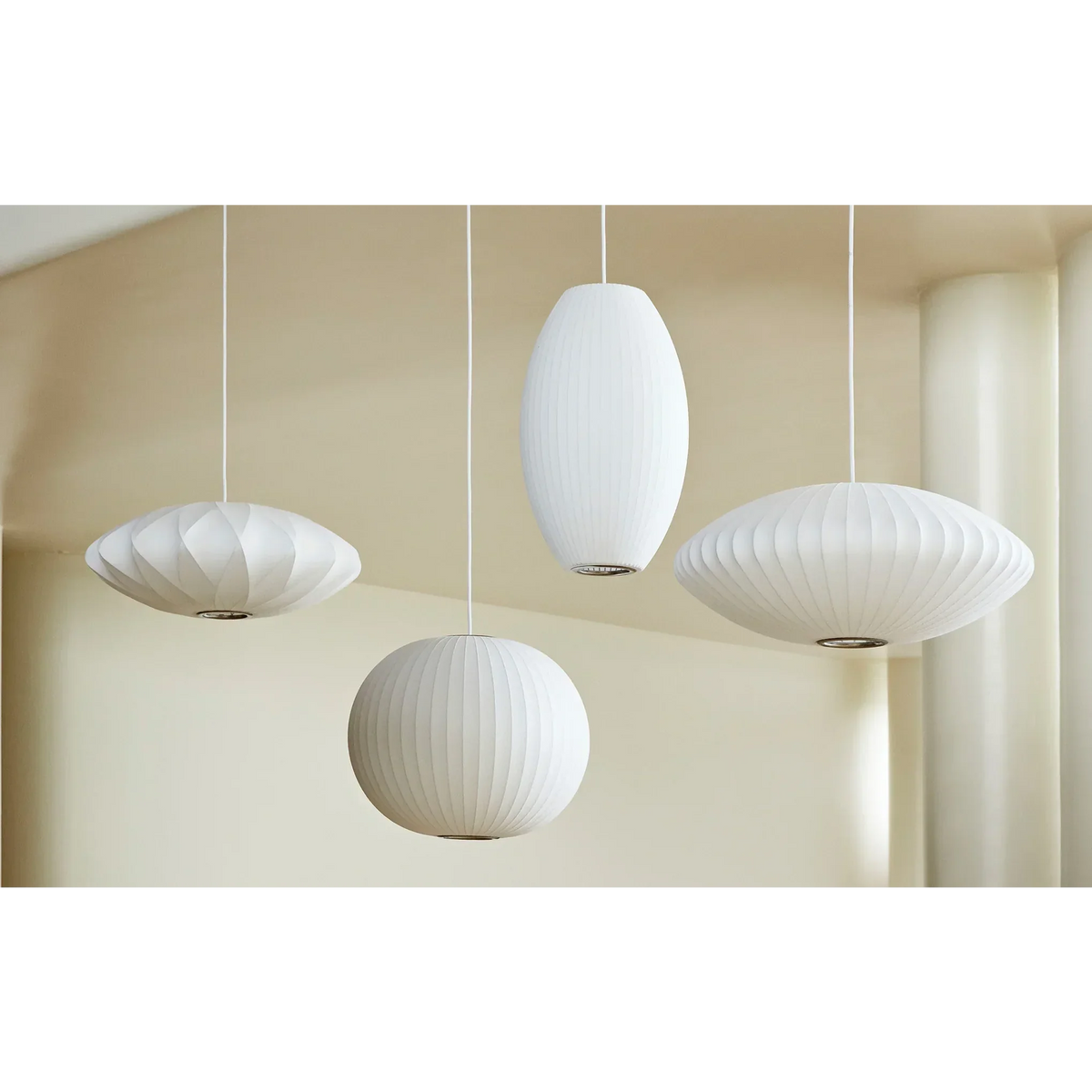 Pendant Lamp Nelson Bubble Hand-Knitted Silk White Iron LED Living Room Dining Room Bedroom | Sansoti
