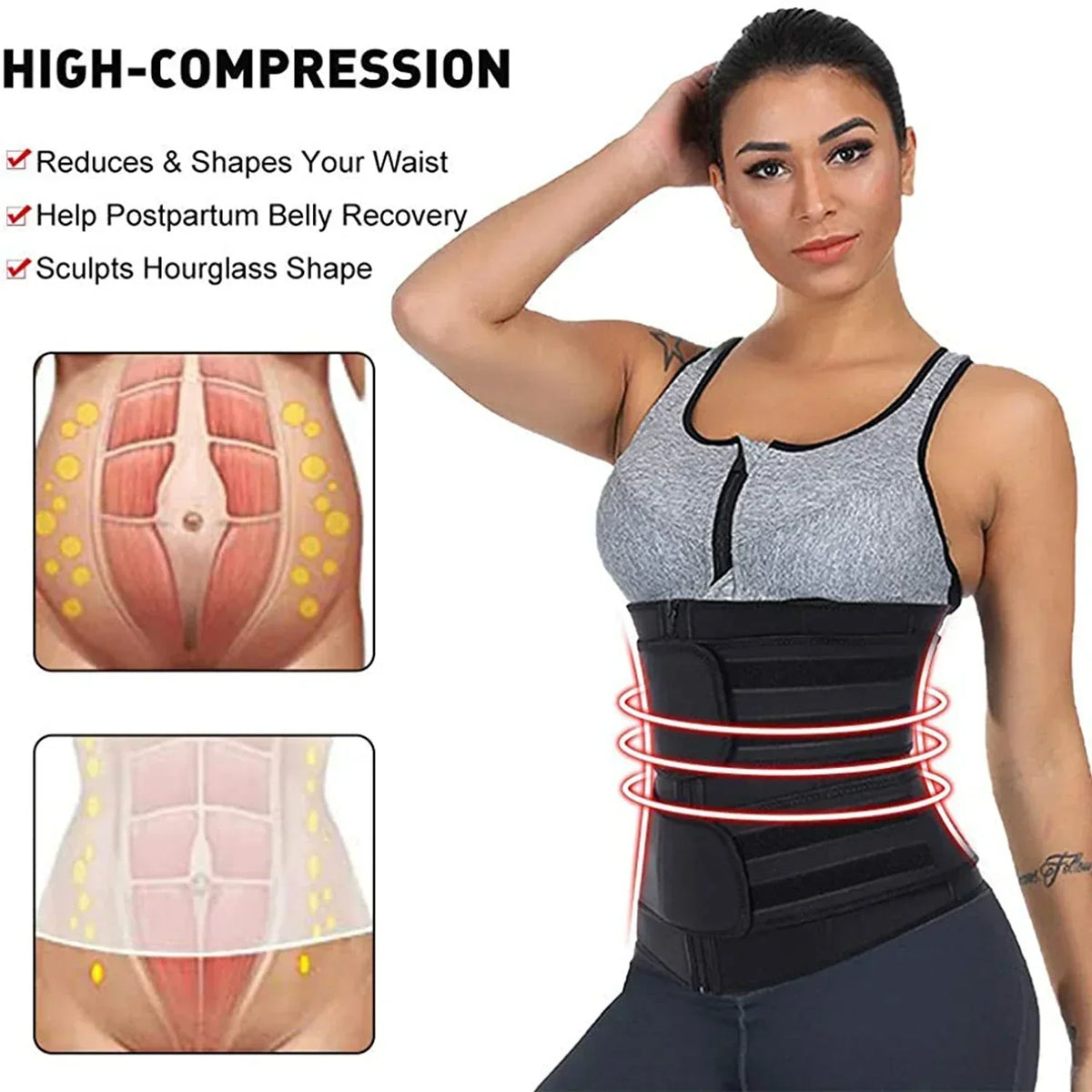 Neoprene Waist Belt Fitness Sports Sweat Sauna Effect Adjustable for Women and Men Training Workout Weight Loss | Sansoti