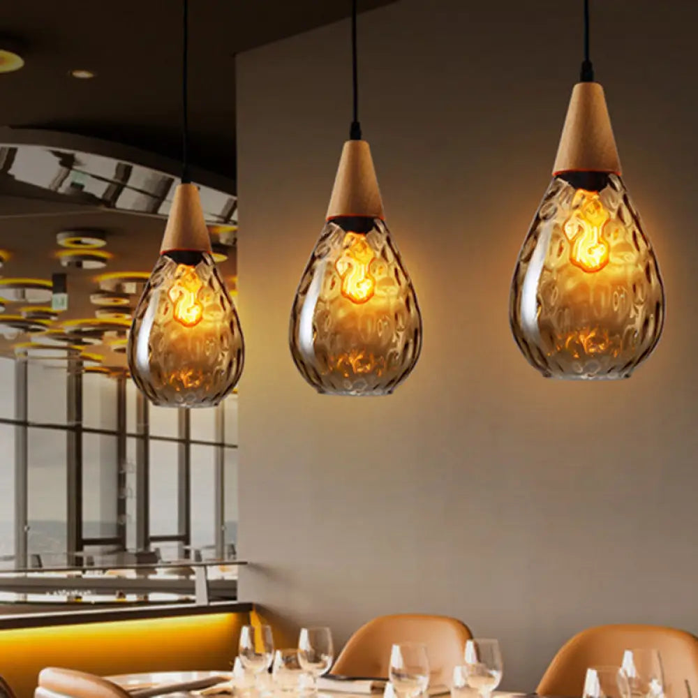 Glazen Hanglamp Druppelvorm Scandinavisch Design Eetkamer Woonkamer Plafondlamp Verstelbaar Koord 120cm E27 | Sansoti