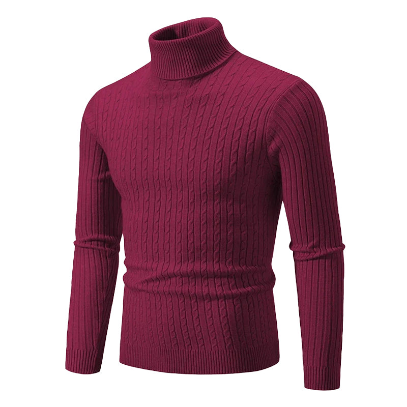 Coltrui met Kabelpatroon – Geribbelde Col – Tijdloze Elegantie – Gestructureerde Mouwen – Dames Trui | Sansoti