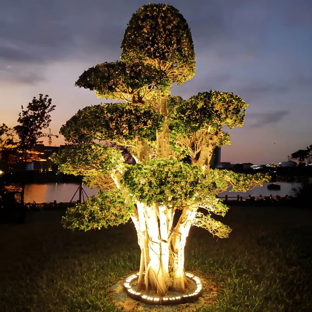 LED-Gartenstrahler zur Baumbestrahlung aus Aluminium, wetterfest, Außenbeleuchtung, Akzentbeleuchtung, Durchmesser 31–44 cm, stimmungsvolle Gartenbeleuchtung | Sansoti