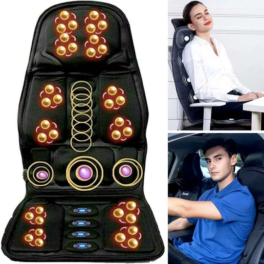 Heated Massage Cushion with 8 Modes for Back and Neck – Universal for Chair and Car | Sansoti