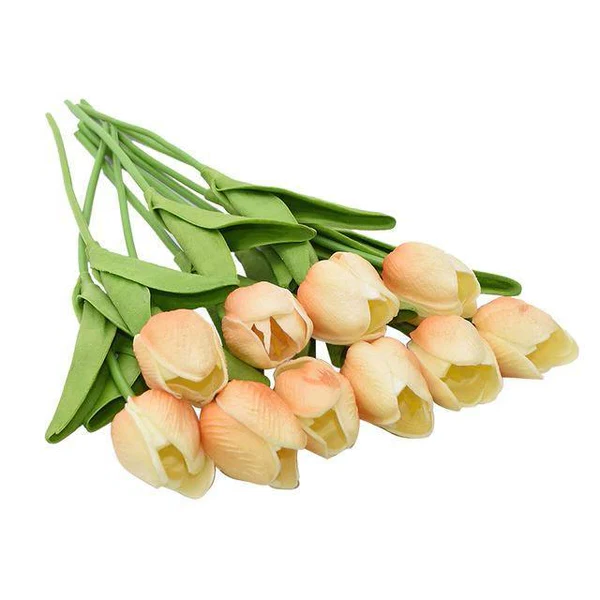 Kunsttulpen Set 10 Stuks PU Bloemen Decoratie Woonkamer Vaas Arrangement Naturel Interieur Styling Boeket | Sansoti