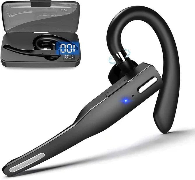 Casque Bluetooth 5.1 double micro réduction de bruit 25 heures de conversation écouteur sans fil mains libres appels camionneurs chauffeurs Teams Skype CVC8.0 | Sansoti