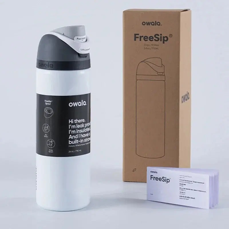 Bouteille d'eau en acier inoxydable 710 ml avec bec FreeSip – Étanche & garde au froid 24h – Idéale pour sport & voyage | Sansoti