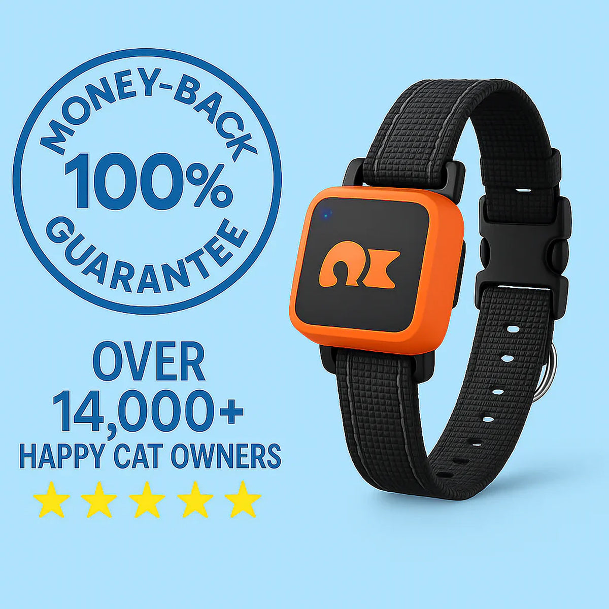 GPS Tracker for Cats and Small Dogs with Real-Time Location Tracking, Health Monitoring and Activity Tracking | Sansoti