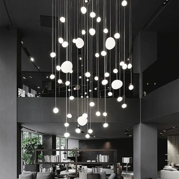 Lampa wisząca z ręcznie dmuchanego szkła, minimalistyczna, mlecznobiała, salon, jadalnia, E27, ciepłe białe światło | Sansoti