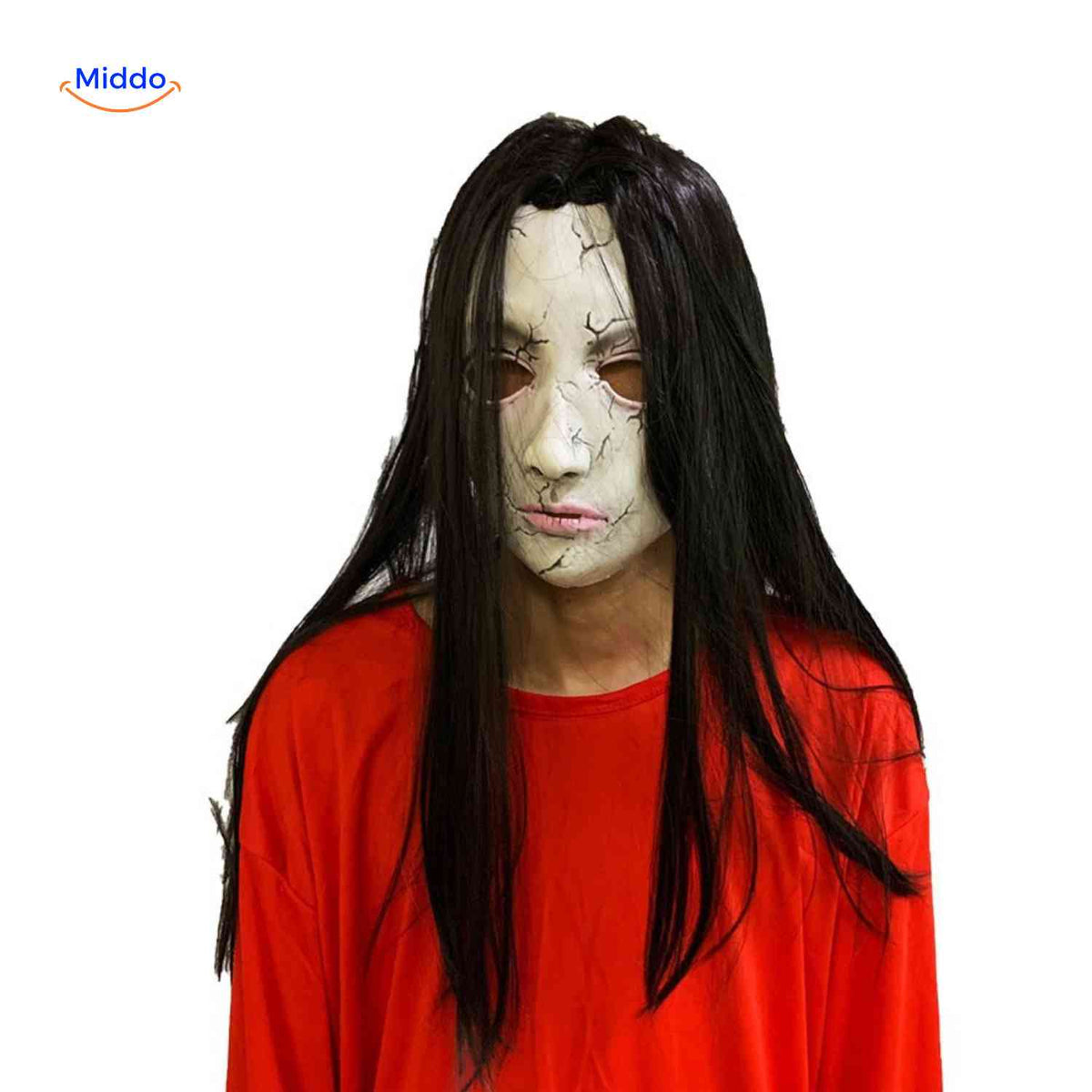 Masque d’horreur avec cheveux synthétiques en latex, masque effrayant pour Halloween, cosplay, fête, carnaval et soirée costumée | Sansoti