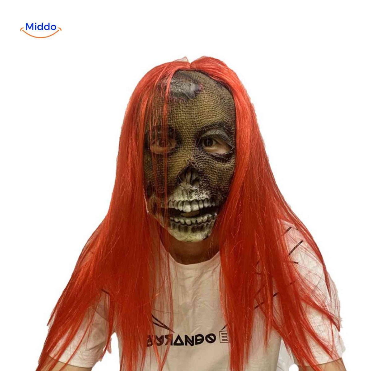 Masque d’horreur avec cheveux synthétiques en latex, masque effrayant pour Halloween, cosplay, fête, carnaval et soirée costumée | Sansoti