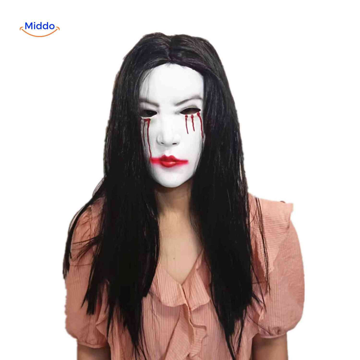 Masque d’horreur avec cheveux synthétiques en latex, masque effrayant pour Halloween, cosplay, fête, carnaval et soirée costumée | Sansoti