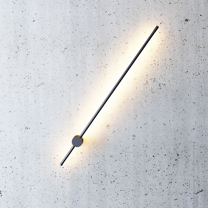 Minimalistische LED-wandlamp 60 cm wit zwart warm neutraal koud licht Scandinavisch modern interieur | Sansoti