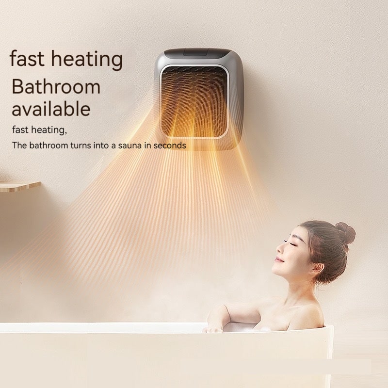 Compact Plug-In Heater with Digital Display, Timer, and Adjustable Thermostat for Bedroom or Bathroom up to 20m² | Sansoti