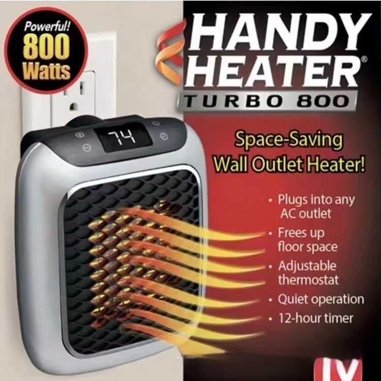 Compact Plug-In Heater with Digital Display, Timer, and Adjustable Thermostat for Bedroom or Bathroom up to 20m² | Sansoti
