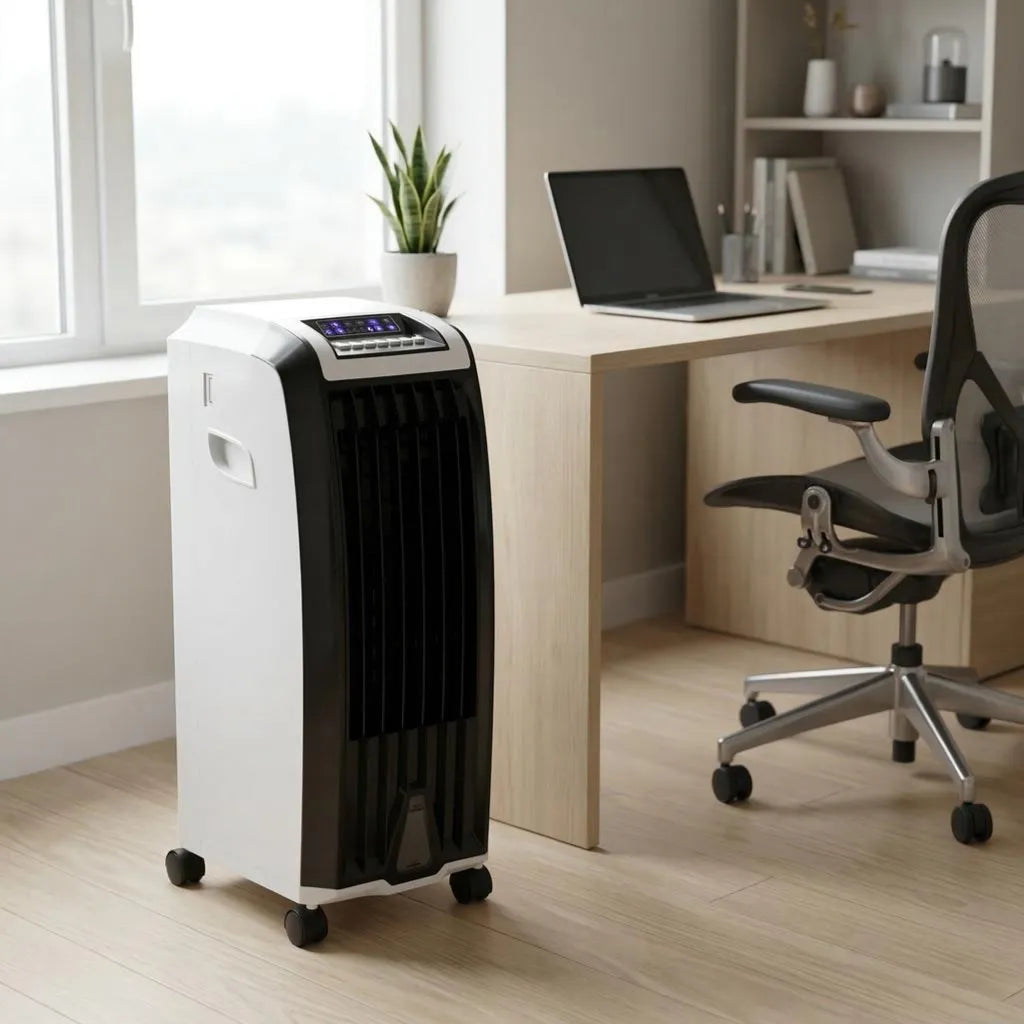 Portable Air Cooler on Wheels 6.5L Water Tank with Timer and Oscillation Mode, Energy-Efficient, for Home and Office | Sansoti