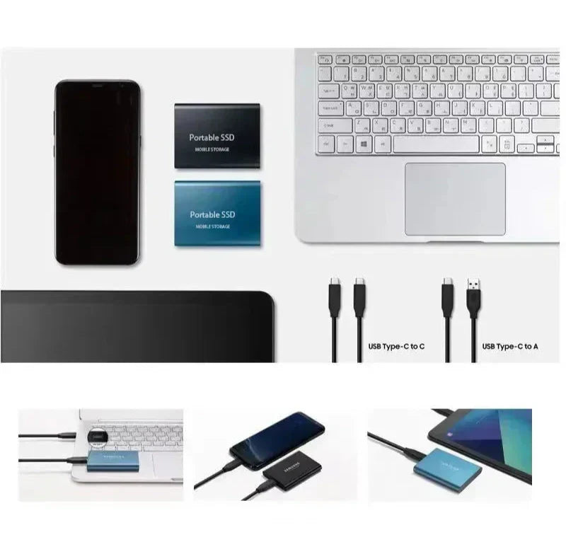 Portable SSD – External Solid State Drive with Fast USB-C Transfer – Compact Storage 2TB 4TB 8TB – Compatible with Windows macOS Linux – Shockproof Case – Lightweight Mobile Data Storage | Sansoti