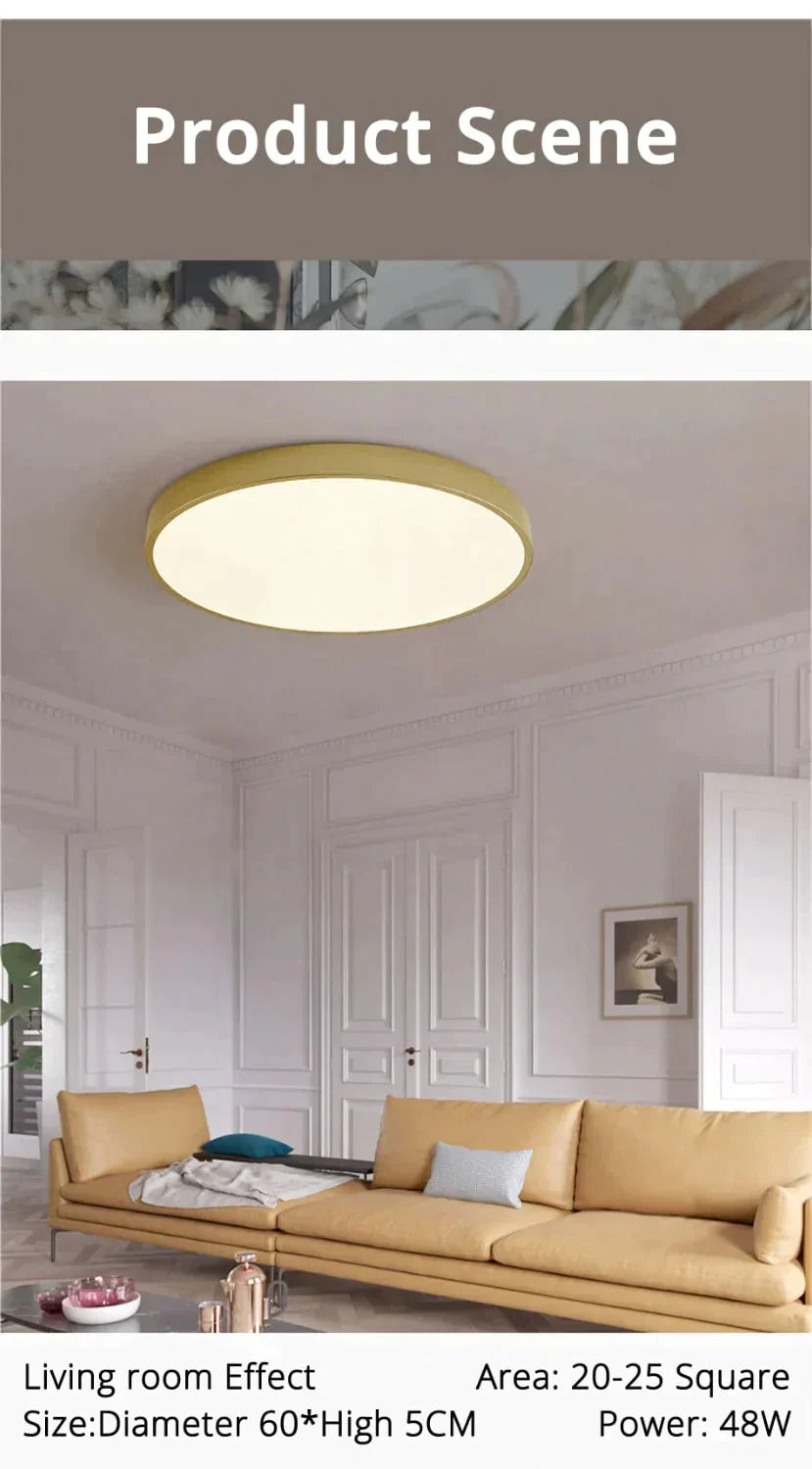 Geometric Gold Ceiling Light Dimmable with Remote Control LED Modern Design Living Room Bedroom | Sansoti