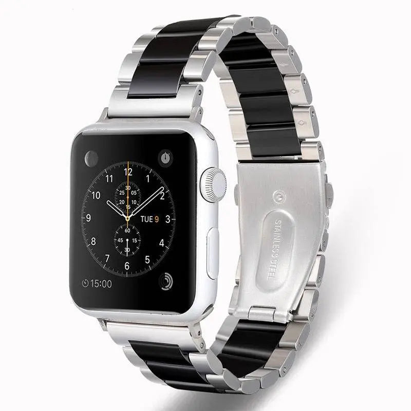 Ceramic Smartwatch Wristband Stainless Steel 42mm 46mm 49mm Adjustable Jewelry Finish Watch Strap | Sansoti